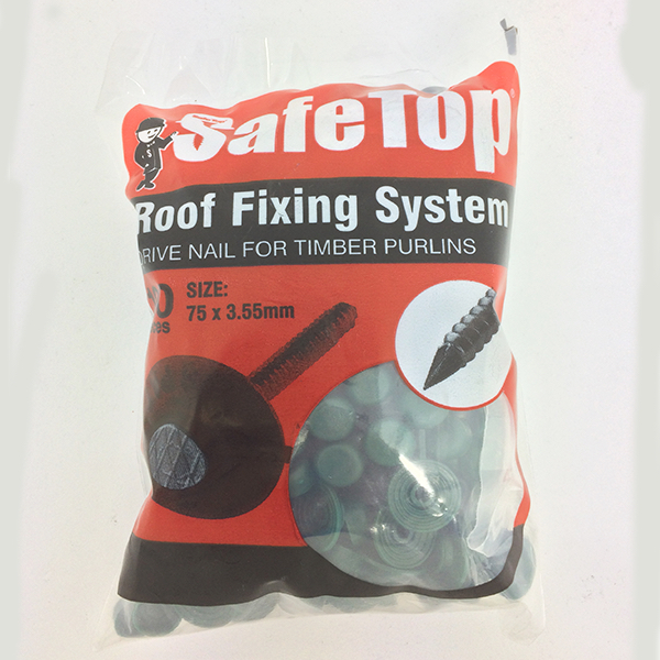 Safetop Nail Roof 75mm (100) Traffic Green