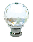 Knob Crystal Prism Glass & Chrome 30mm RIK147