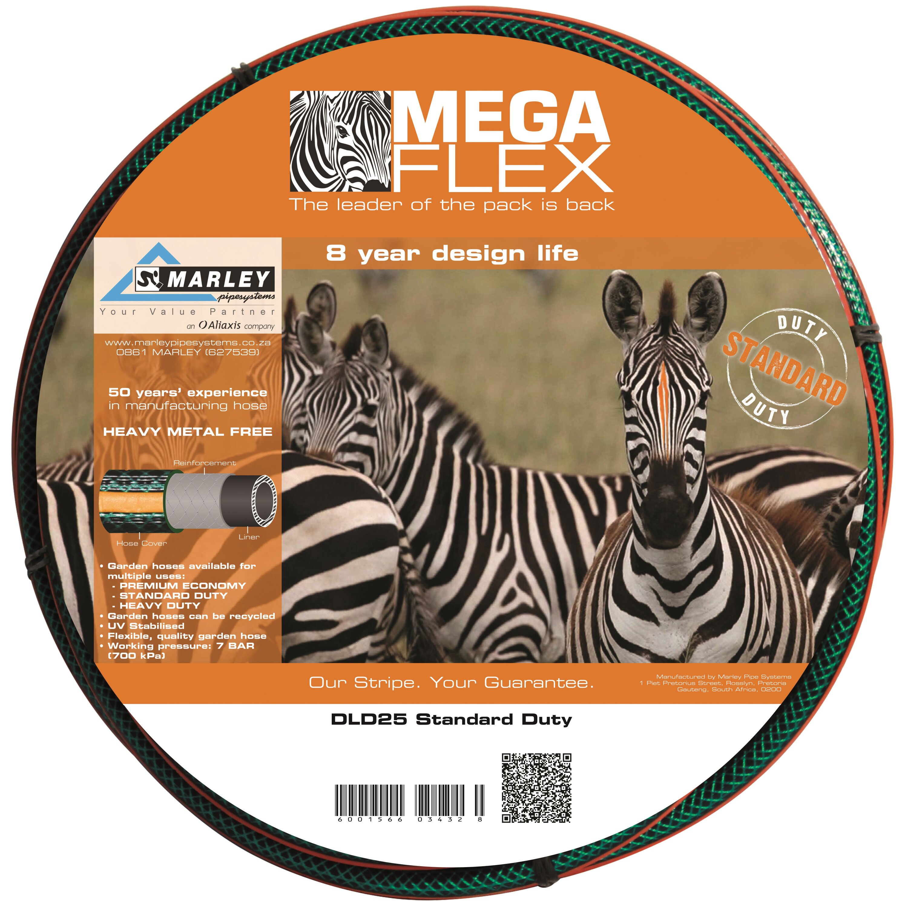 Megaflex Garden Hose 12mm x 20m Std Duty No Fittings