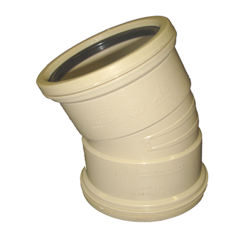 Pvc UG 110mm Bend 22.5deg Plain SABS Proflo