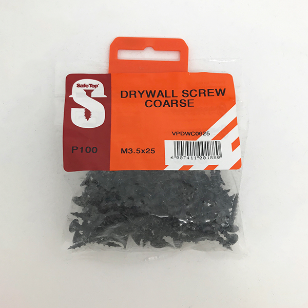 Safetop Drywall Screw Coarse No.6 3.5x25mm (100)