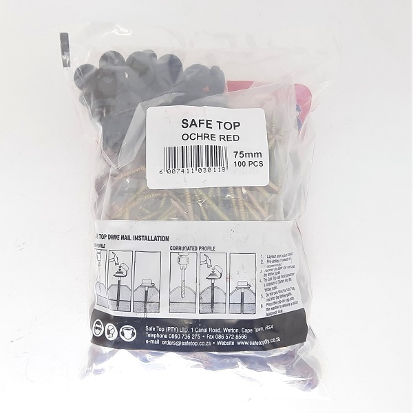 Safetop Screw Roof 75mm Red ( 100)