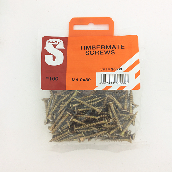 Safetop Screw Timber Mate No. 8 4.0x 30mm ( 100) VPTMS0829