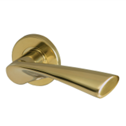 Sambava Lever Handle On Rose Pvd c/w Keyhole Escutcheons SS(Pr)