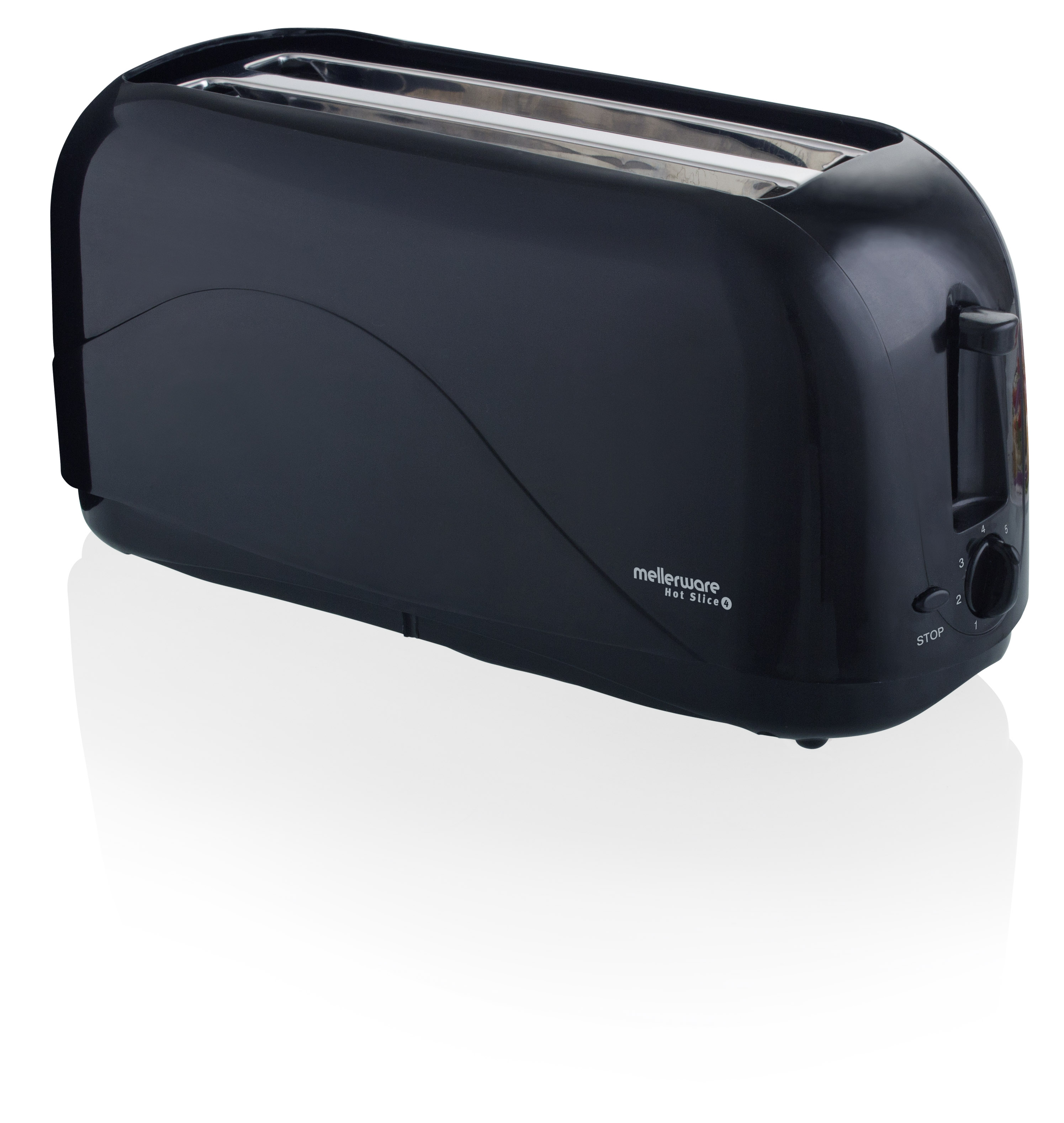 Toaster 4 Slice Cool Touch 1300W Black Mellerware 24441