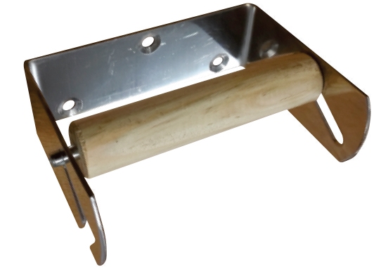 Toilet Roll Holder S/Steel 430SS Mirror Finish & Wood Insert TRHWISS