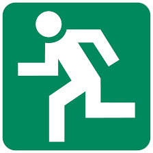 Sign Running Man Left 290x290mm ABS Plastic