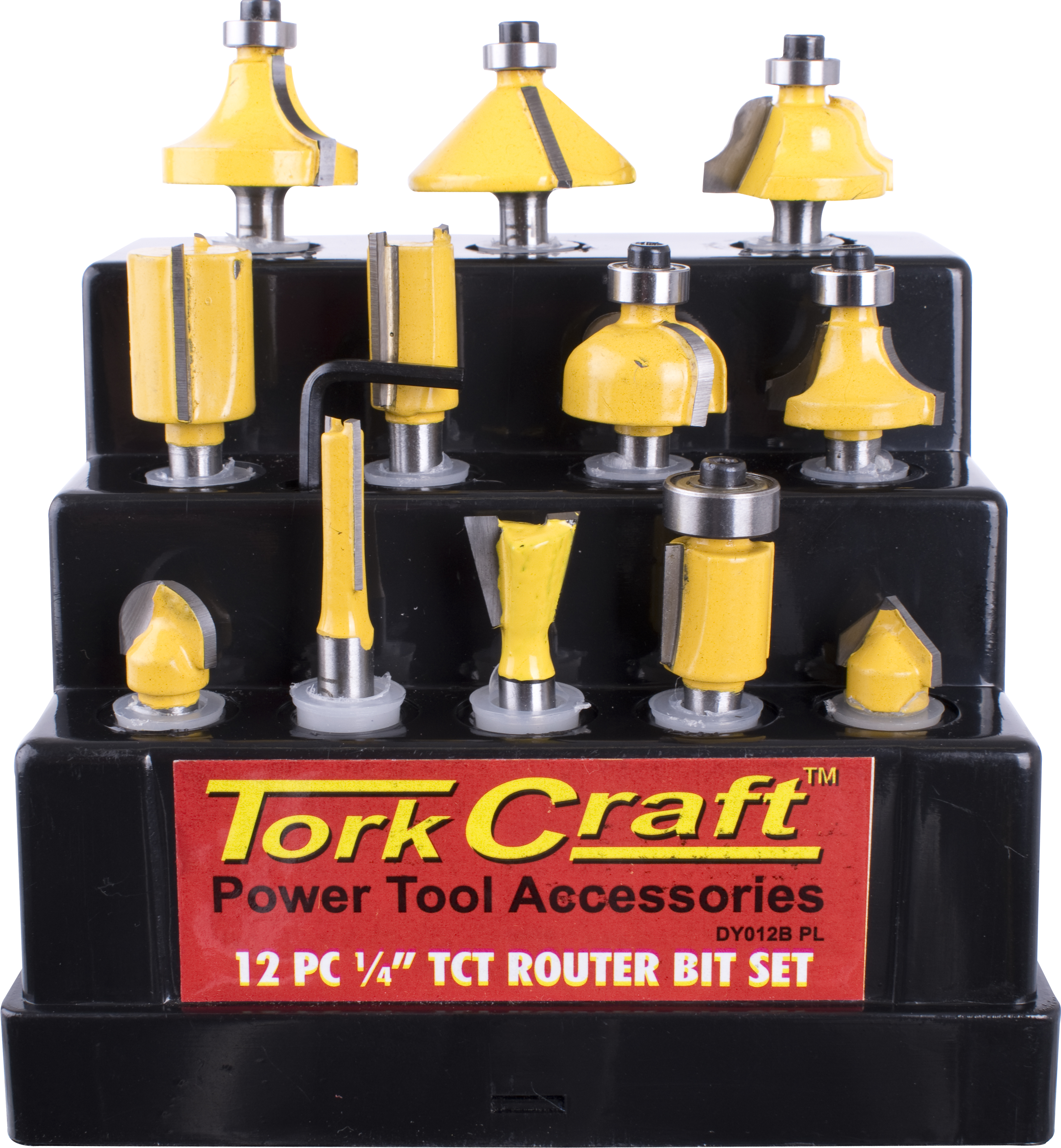 Tork Craft Router Bit Set 12Pce Plastic Box 1/4 DY012B PL