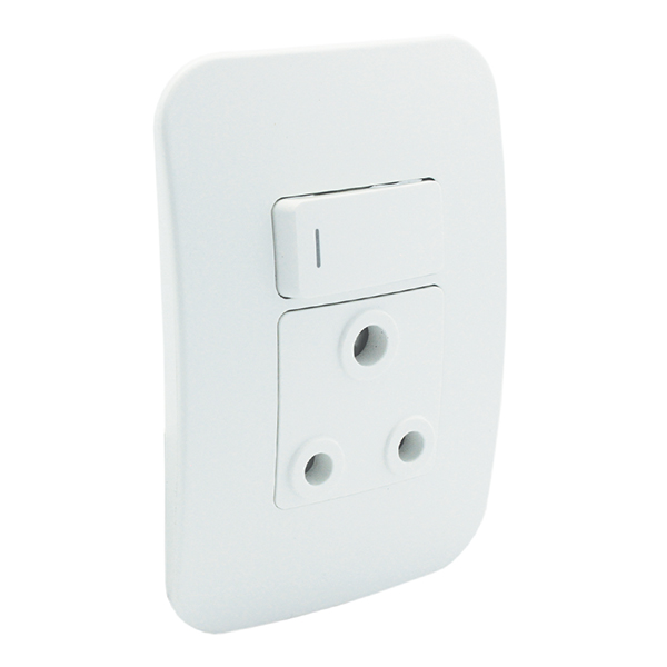 Veti2 Socket Outlet Single RSA 16A 50x100mm White Complete VG20WTC
