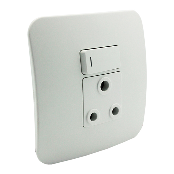 Veti2 Socket Outlet Single RSA 16A 100x100mm White Complete VG21WTC