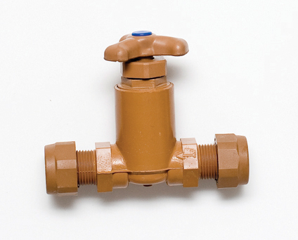 Triumph Stop Tap 15mm CxC Plastic Brown 203314
