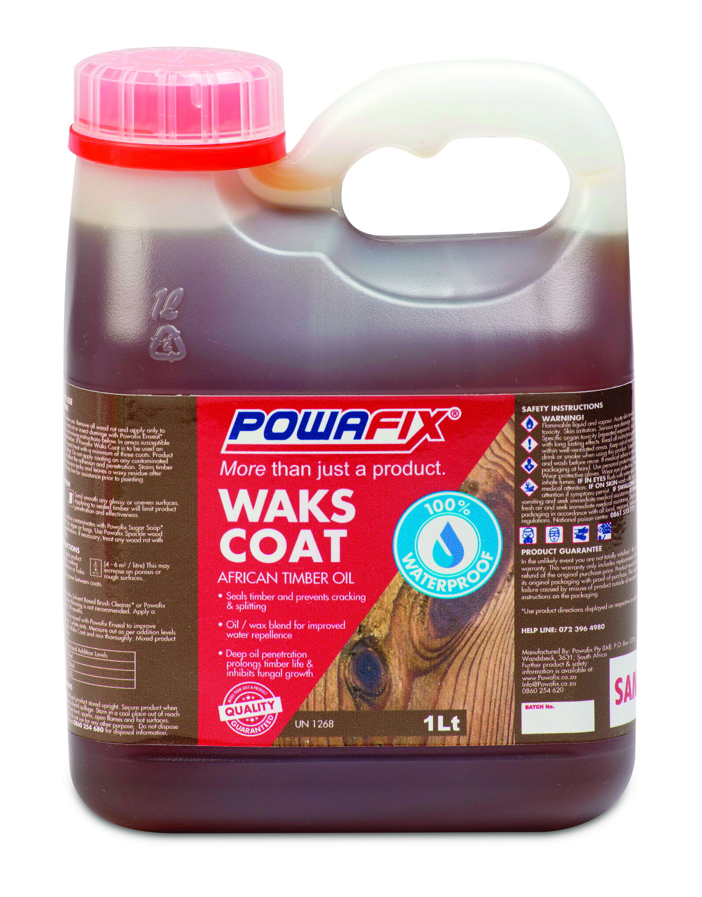 Powafix Waks Coat Timber Oil 1l | Paint & Paint Accessories | BUCO