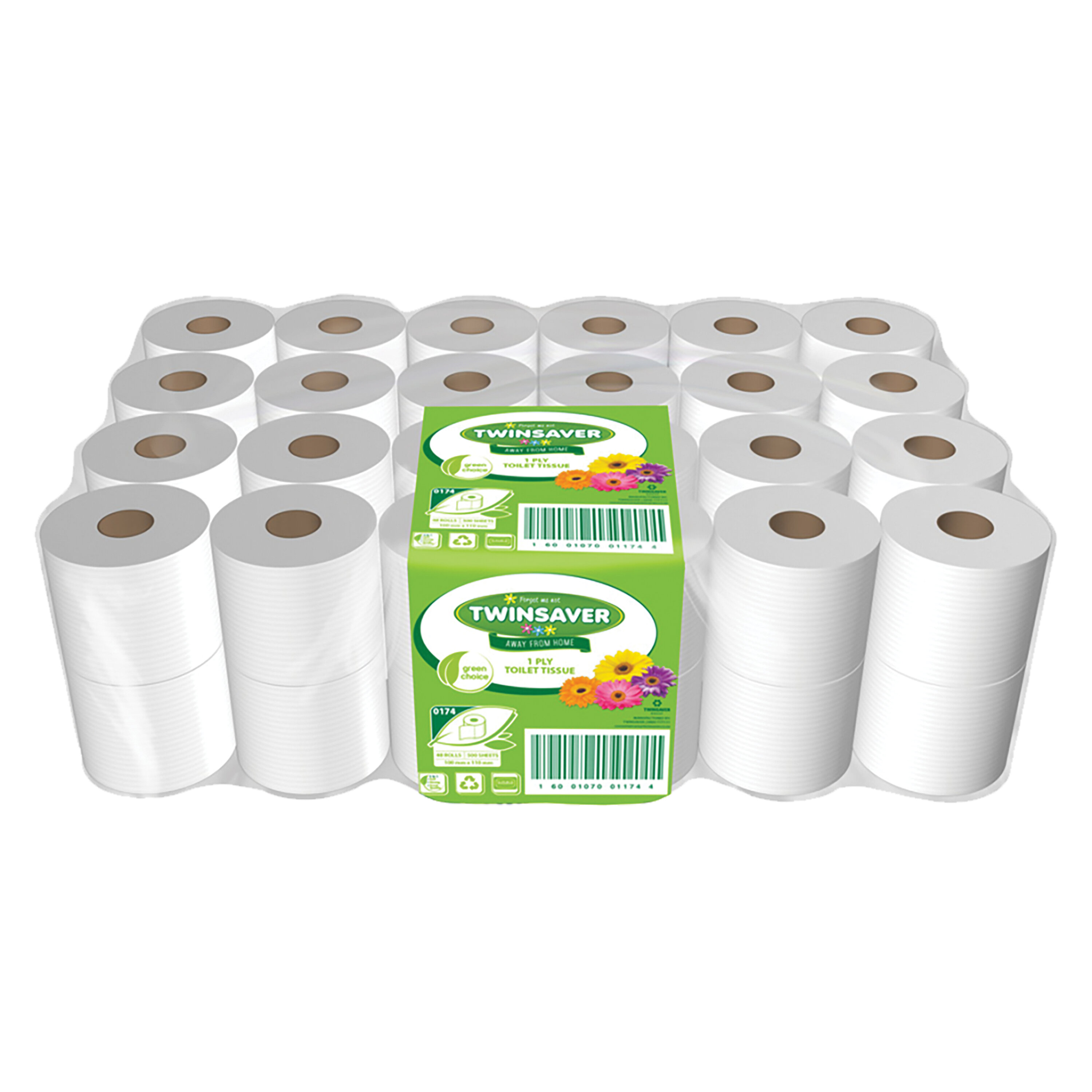 Twinsaver 1-Ply Toilet Paper (48 Pack) | Econo Unwrapped Bulk