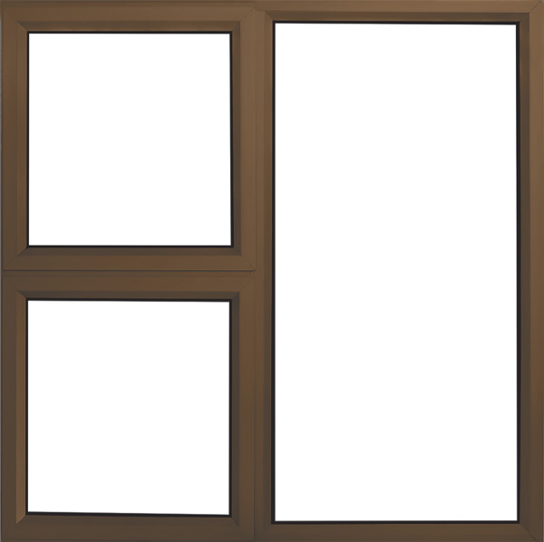 Window Aluminium Top Hung 1200x1200 2 Vent Bronze LH 28mm Casing
