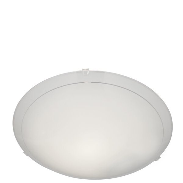 Ceiling Light Metal & Frosted Clear Ring Pattern Edging On Glass 25