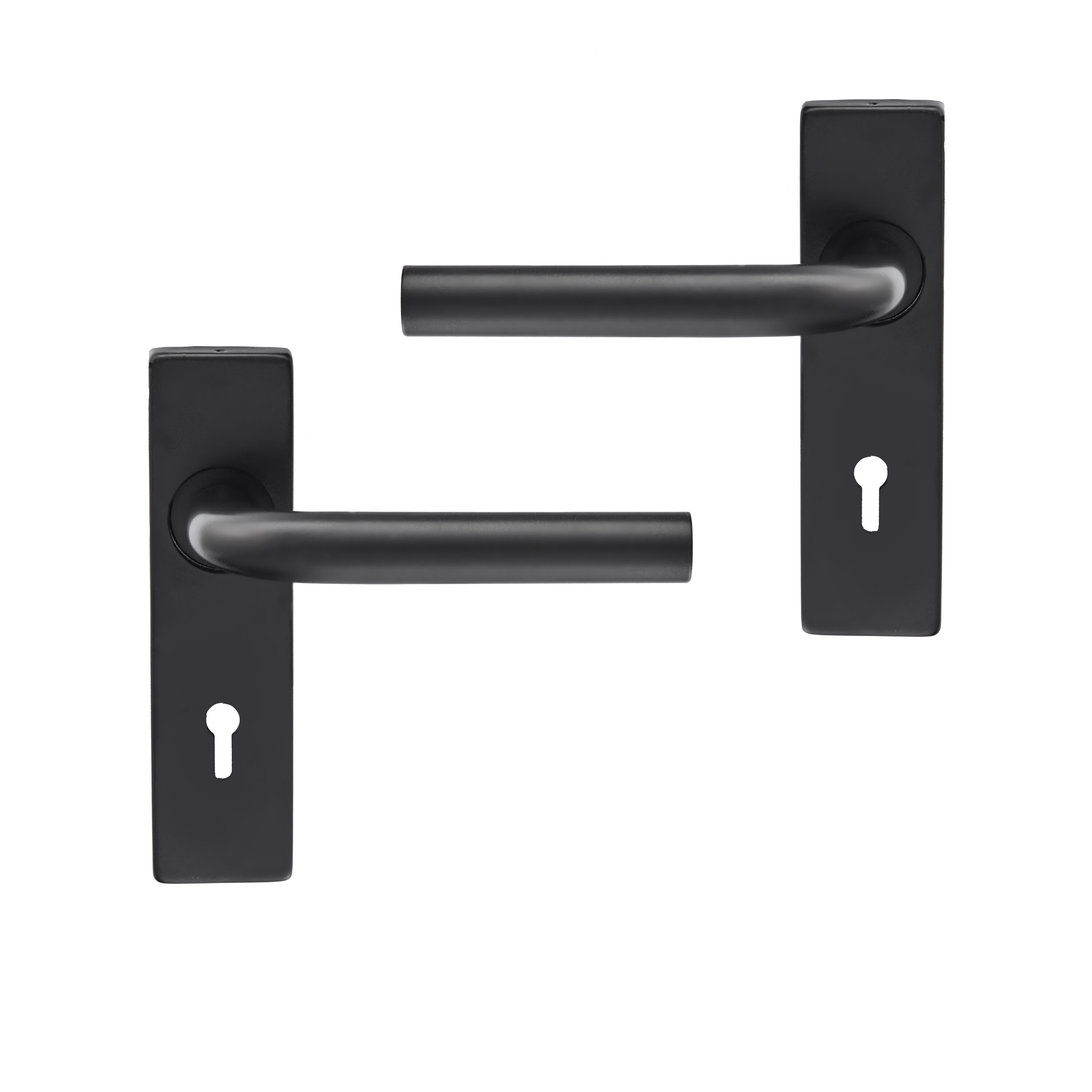 Handle On Backplate Keyhole Juno Stainless Steel Black MACKIE