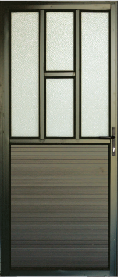 Door Aluminium Single Pre-hung 900X2100mm Bronze BUDGET 880 FULL