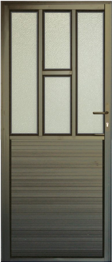 Door Aluminium Single Pre-hung 900X2100mm Bronze  BUDGET STABLE
