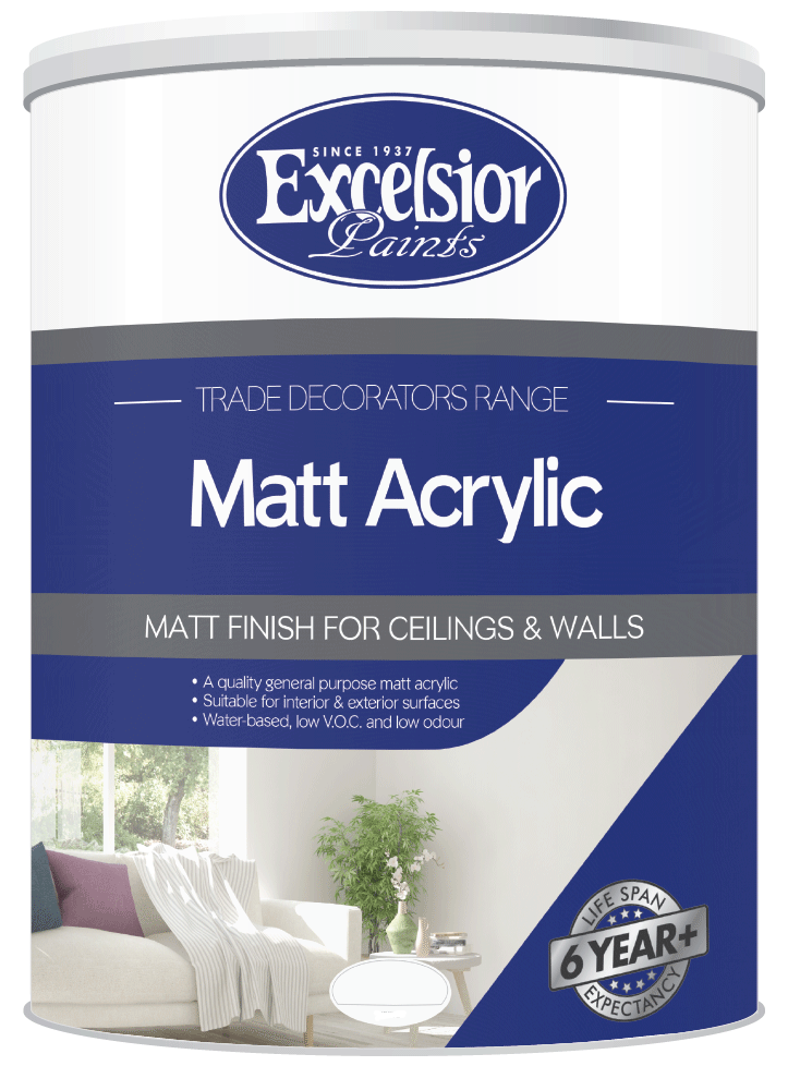 Excelsior Acrylic PVA Paint Matt Aged Rock 5l