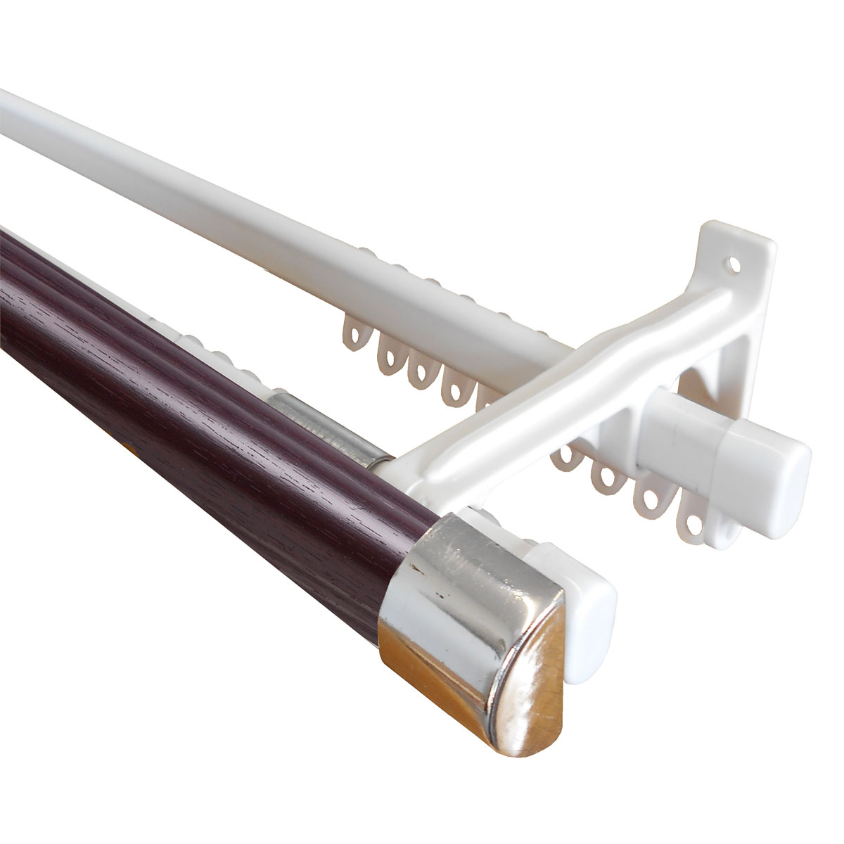 Curtain Pole Pelmet Double Hardwood 3.5m Mahogany Rufflette 59620
